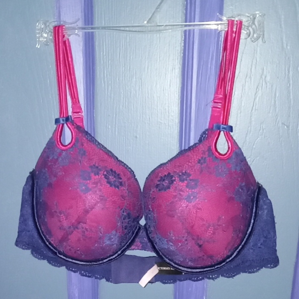 Victoria's Secret Pink and Blue Lace Bra